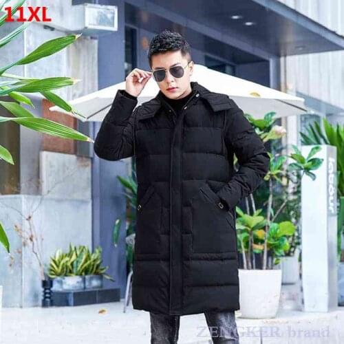Winter down jacket mens jacket mid-length thick warmth and leisure jackets for men 10XL 11xl 12xl 13xl white coat men