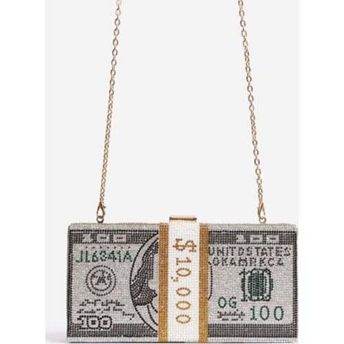 Crystal Womens Wedding Clutch Bag Luxury Designer Diamond Rhinestone Bag Party Money Purses and Handbags Chain Shoulder Bag