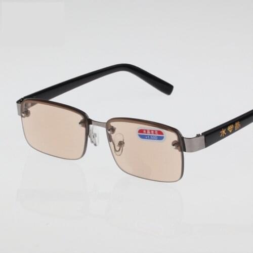 Crystal reading glasses men and women punching frameless white reading glasses, anti-fatigue reading glasses