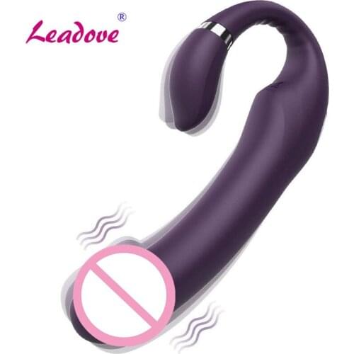 Strap-On Double Dildos Vibrator with 10 Speeds Vibration Modes Dual Motor Strap-On Anal Sex Toy for Women Lesbians ZD0350