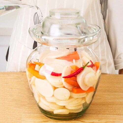 Thicken Transparent Glass Pickle Jar Korea Pickled Bottle Jars for Pickling Kimchi Container Cabbage Pickled Storage Kimchi Pot