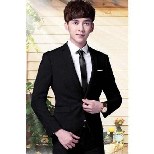 Spring Men suit Business suit Black Skinny Formal wear Office