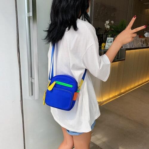 Oxford Waterproof Shoulder Bag Casual Flap Crossbody Bag Korean Women Mini Phone Bag Purse Candy Colors Simple Small Square Bag