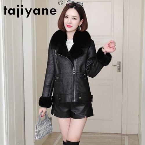 Tajiyane Winter Coats Women 2020 Real Rabbit Fur Lining Jackets Womens Fox Fur Collar Jacket Female Clothing mujer parkas TN1673