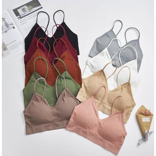 Women Tank Crop Top Sexy Female Underwear Seamless Crop Tops Lingerie Femme Strap Adjustable Camisole Street Fashion Woman Top