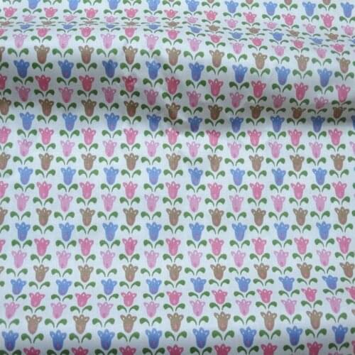 ZY DIY So Cute Rabbit & Tulip Flower 100% cotton twill cotton Fabric quilting home decor patchwork telas cloth
