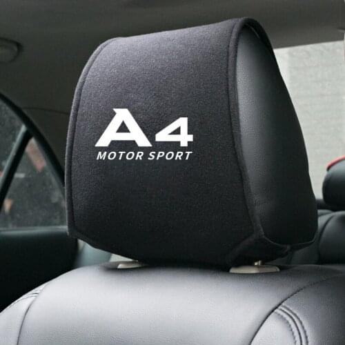 1PCS Car accessories embroidery logo Car seat headrest cover for Audi A4 A5 A6 A8 C6 C5 A1 A7 A8 Q2 Q3 Q5 Q7 TT Car Emblems
