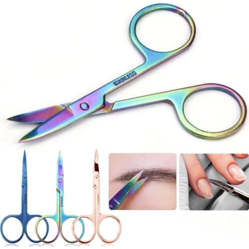 1Pcs Nail Cuticle Scissors Cutter Curved Head Cuticulas Cut Dead Skin Remover Makeup Eyebrow Scissors Manicure Pedicure Tools