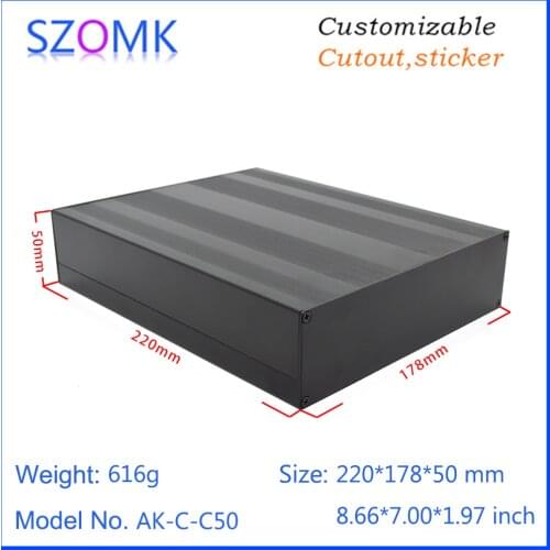 4 pcs, 50*178*220mm aluminium extrusion box enclosure electronic distribution junction box for pcb outlet enclosures