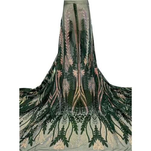 African French Lace Fabric 2021 High Quality Lace Mesh Sequin Embroiderd Nigerian Wedding Party Sewing Material For Dress j70-6