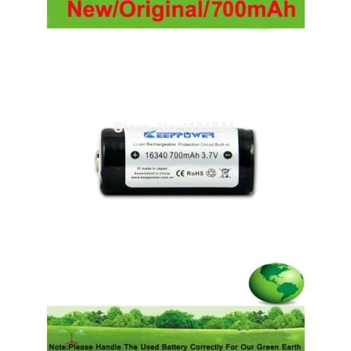 Free shipping!!!!4PCS/LOT Original Keeppower 3.7V 16340 700mAh PROTECTED Rechargeable Flashlight Li-ion battery