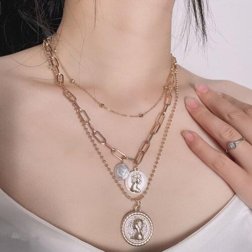 Free Shipping Handmade Unique Creativity Alloy Tag Cross Sweater Chain Fashion Simple Religion Madonna Multilayer Pearl Necklace