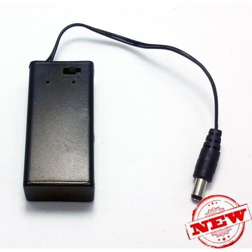 9V Battery Box with on/off switch dust-proof cover 5.5*2.1mm DC head Universal 9V Battery Block Open Cover