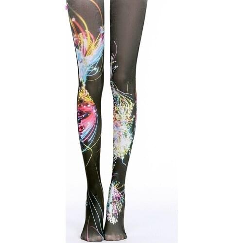 Unique Fireworks pattern stockings Japanese cosply Lolita Tights High-quality black Silk stockings shaping leggin 1order=1pc