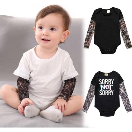 2021 Boy Clothes Cotton T-shirt Long Sleeve Children Tee Shirts Novelty Tattoo Sleeve Baby Boys Tops Spring&autumn Kids Clothes