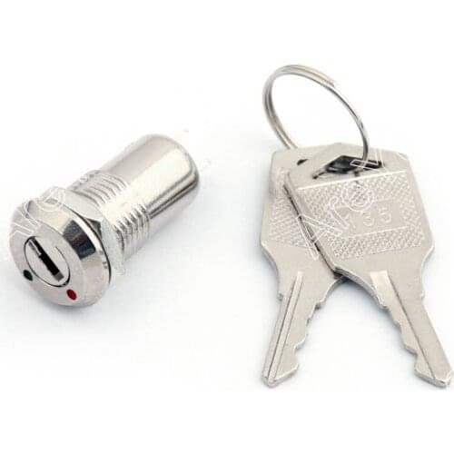 Areyourshop D135 12mm Micro Barrel Electronic Key Lock Switch On/Off 2 Positon With Key Wholesale Switches