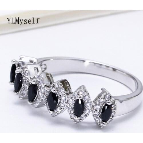 Hot Ring Horse eye shape 4 claws Jet/Clear AAA Cubic Zirconia Jewellery Good Handmade Jewelry women rings