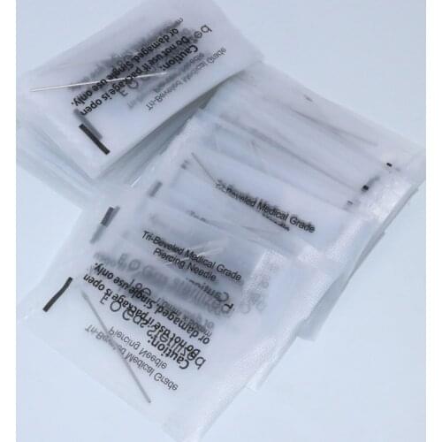 200PCS Piercing Needles Surgical Steel 14G Disposable Body Piercing Needles E.O.Gas Sterilized Permanent Makeup Tattoo Needles