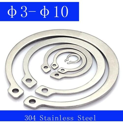 Φ3 φ4 φ5 φ6 φ7 φ8 φ9 φ10 304 Stainless Steel Internal Snap Retaining Rings Circlip Fastener