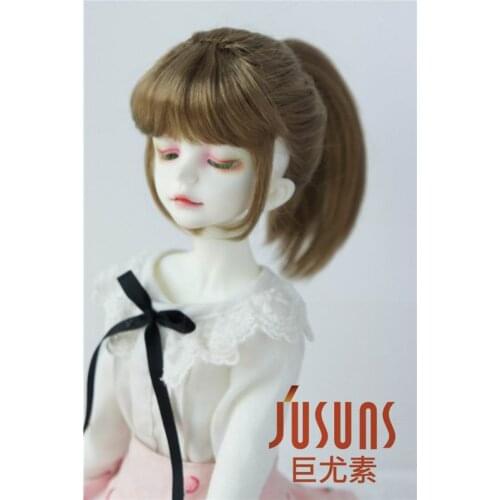 JD289 1/4 18-20 Synthetic mohair BJD wigs 7-8inch MSD High single ponytail wig with full bangs Nobel lady doll hair