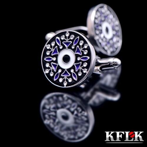 KFLK Luxury 2020 HOT shirt cufflinks for mens Gift Brand cuff button Round cuff link High pattern Quality abotoaduras Jewelry