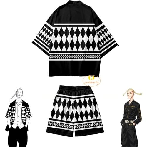 Anime Tokyo Revengers Ken Ryuguji Draken Haori Tokyo Manji Gang Kimono Shorts Cosplay Yukata Summer Toman Uniform Cardigan