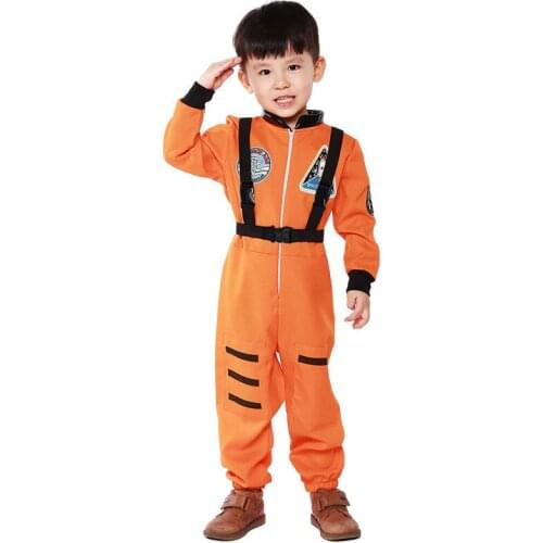 Halloween Boys Astronaut Jumpsuit Yellow White Child Astronaut Costume Book Week Childrens Day Cosplay Fancy Dress
