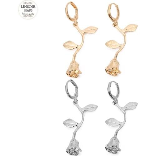 Женские золотые серьги Linsoir Beads China At AliExpress