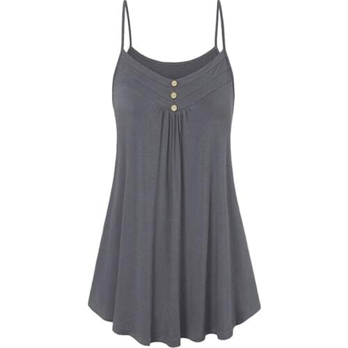 Women Summer Loose Tank Tops Button V Neck Cami Tank Tops Plus Size 5XL Vest Casual Sports T-Shirt Feminino Tоп Croptop