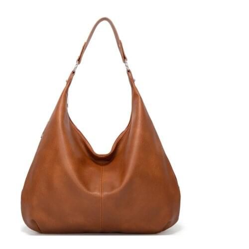 LingLing European and American fashion shoulder bag Casual retro big bag Simple and stylish large shoulder bag