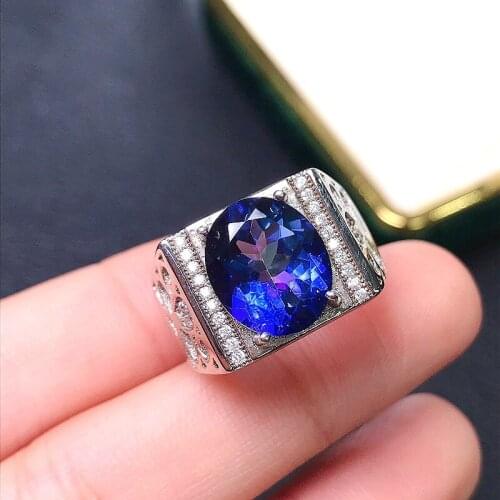 High-quality Super Flash Gemstones S925 Sterling Silver Men‘s Ring Fine Fashion Wedding Charming Jewelry MeibaPJFS