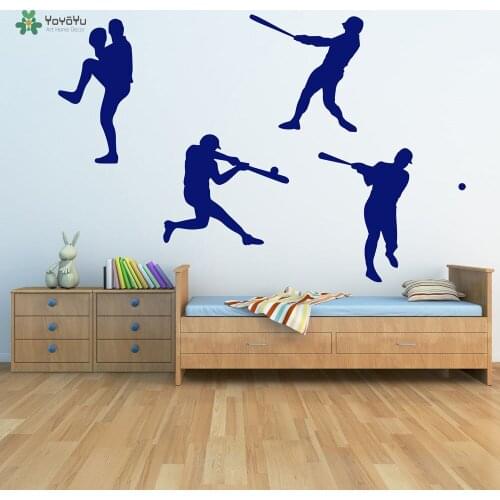 YOYOYU Wall Decal Vinyl Wall Sticker Baseball Group American Sports Multipack Poster Gym Home Art Decals YO251