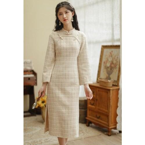 2020 new fashion womens clothing Full Plaid Vintage dress for women woman dress dresses