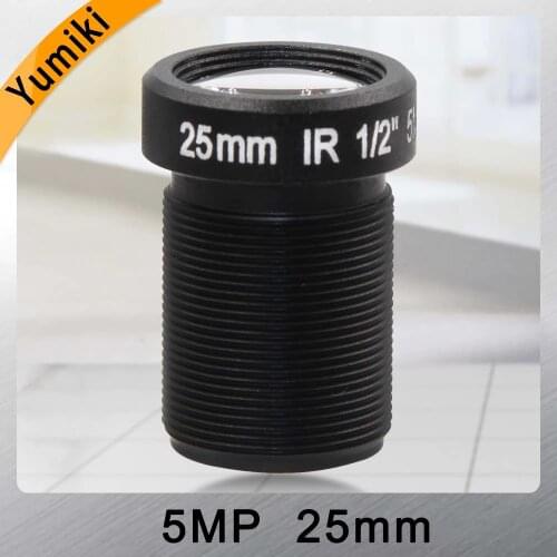 Yumiki HD 5.0Megapixel 25mm CCTV Lens 1/2" For HD CCTV Camera Lens F2.4 M12 Mount Fixed Iris Long Viewing Distance Upto 50m