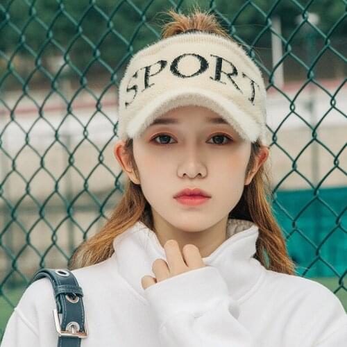 Autumn Fashion Empty top hat for Women Girls Winter Plush Hollow Cap Student Casual Sun Hat Ladies Keep Warm Baseball Cap