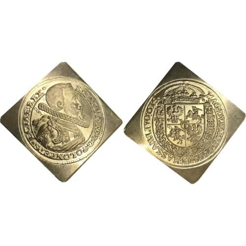 Poland Zygmunt III Waza Bydgoszcz 1641 Brass Copy Gold Coin