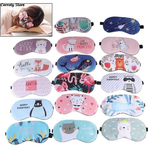 Eye Cover Sleeping Mask Cotton Cartoon Cute Creative Funny Eyepatch Sleep Mask Travel Relax Eye Band Sleeping Aid Kids Blindfold