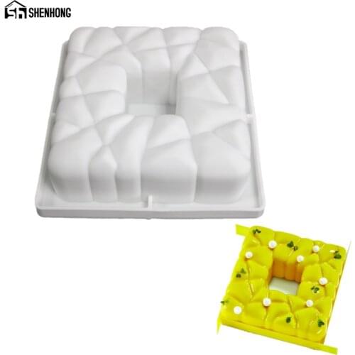 SHENHONG Square Cake Pan For Baking Pop Silicone Mold 3D Mousse Moulds shapes Silikonform Moule Bakeware Tools Home Party