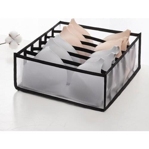 Closet Organizer For Socks Dormitory Home Separated Underwear Storage Box 6/7/11 Grids Bra Organizer Foldable Drawer Organizer