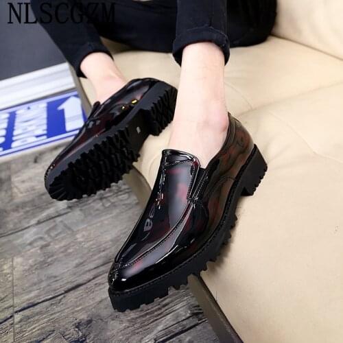 Loafers Dressing Shoes For Men Elegant Men Shoes Oxford Patent Leather Black Mens Shoes Casual Luxury Wedding Dress 2020 Ayakabı