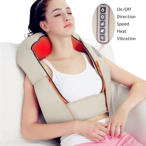 U Shape Electrical Shiatsu Back Neck Shoulder Body Massager Car&Home Use Infrared Stress Relieve Massage Belt Massage Tool