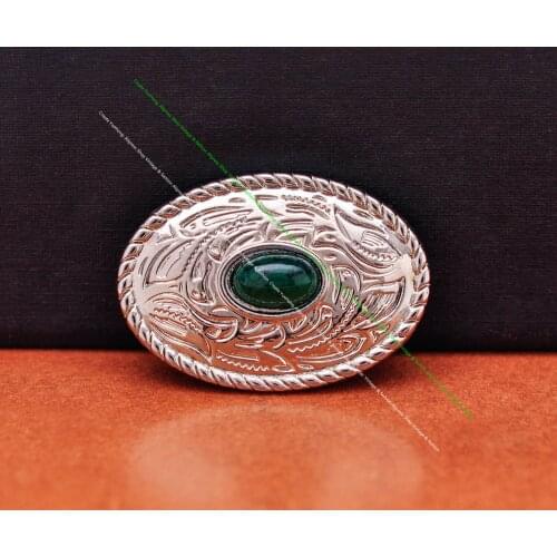 10X 35X24MM Southwest Silver Green Bead Rope Side Carved Prairie Dust Leathercraft Accessories Handbag Case Belt Strap Concho