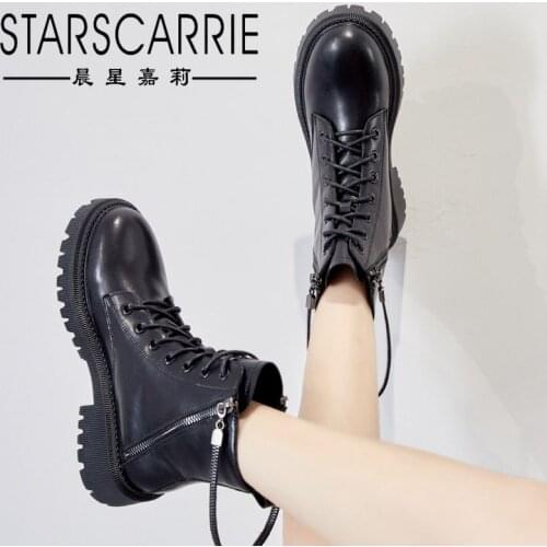 Riding boots women 2021 autumn and winter new black motorcycle boots women ins tide small short boots thick-soled womens boots
