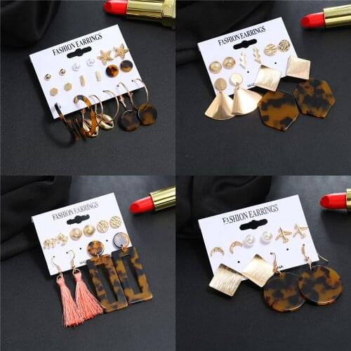 Fashion Starfish Artificial Pearl Shell Geometric Tassel Pendant Earrings For Women 2021 Vintage 2021 Multilevel Gold Jewelry