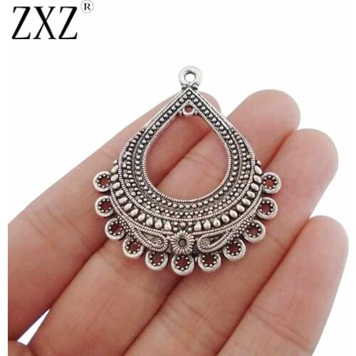 ZXZ 10pcs Chandelier Earring Multi Strand Connector Charms Pendants for Jewelry Making Findings 44x38mm