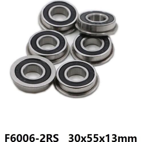 100pcs/lot F6006-2RS F6006RS F6006 2RS RS Flanged Bearing 30x55x13mm flange deep groove ball bearings 30*55*13