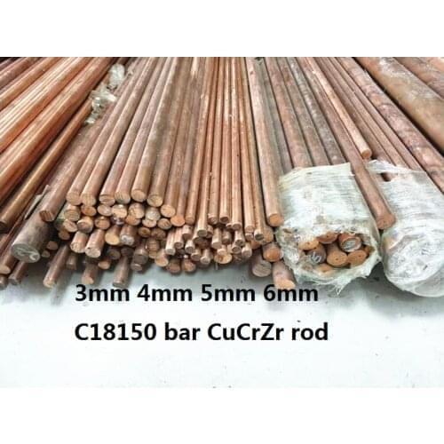 3mm 4mm 5mm 6mm C18150 bar CuCrZr rod CrZrCu Electrode Chromium Zirconium copper stick electric welding electric soldering arc