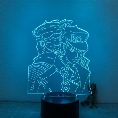 3D Nightlight Anime JoJo Bizarre Adventure Action Figure 7 Colors Touch Optical Illusion Table Lamp Gift Decor Model