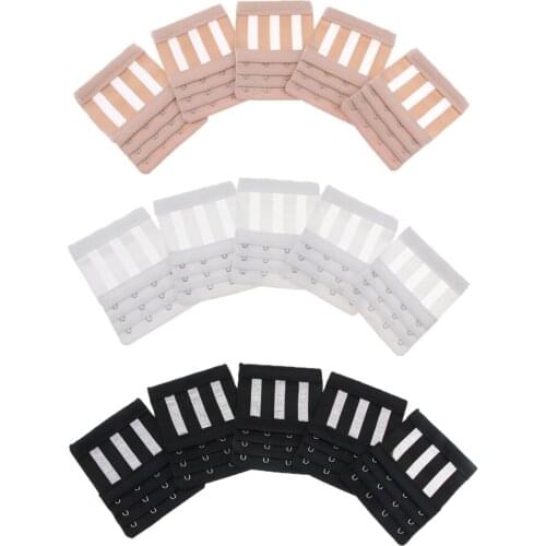 5PCS Bra Extender Strap 4 Hook Replacement Elastic Underwear Bra Extension