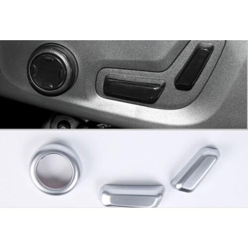 For Volvo XC60 2018 6PCS Luxurious Matte Silver ABS Chrome Seat Adjustment Knob Button Switch Cover Trim Car Styling Accessories